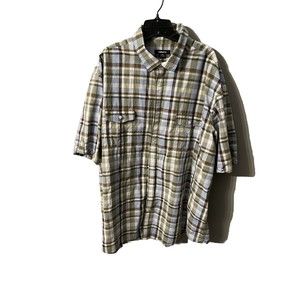 Men’s 3XLT Claiborne Button Down Shirt | Multi Color Plaid | short sleeve